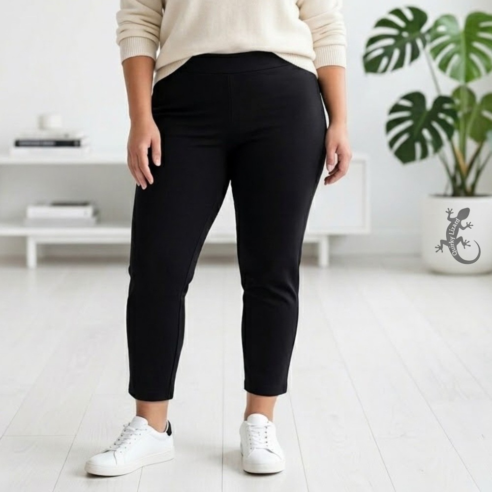 Torrid Ponte Knit Pants Womens 4X Black High Waist Tapered Ankle Stretch 1020889